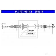 Трос ручника, стояночного тормоза ATE Fiat Tempra 24372705112 58 0511 VTSTX7A