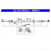 Трос ручника, стояночного тормоза ATE 61592 5806 76 2BIM0P 24372706762 - Изображение 2