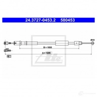 Трос ручника, стояночного тормоза ATE 5 80453 BBKRDMU 24372704532 61444