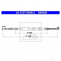 Трос ручника, стояночного тормоза ATE H575ZO 61503 24372705402 580 540