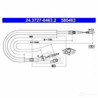 Трос ручника, стояночного тормоза ATE 61454 24372704632 5804 63 XSC6SPC