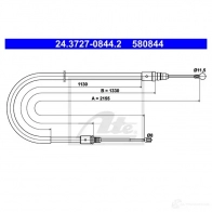 Трос ручника, стояночного тормоза ATE 61713 L6VFBC 24372708442 5808 44