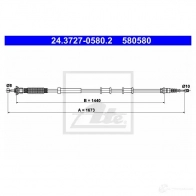 Трос ручника, стояночного тормоза ATE 186KLH 24372705802 5 80580 61539