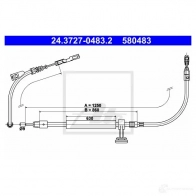 Трос ручника, стояночного тормоза ATE 2Q8CN Mercedes E-Class (W212) 4 Седан 2.0 E 250 (2136) 211 л.с. 2013 – 2025 24372704832 58048 3