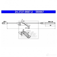 Трос ручника, стояночного тормоза ATE W08DOX5 Ford Kuga 1 (CBV, C1) Кроссовер 2.0 TDCi 4x4 136 л.с. 2008 – 2012 5 80667 24372706672