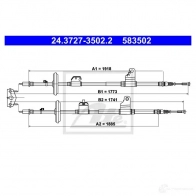 Трос ручника, стояночного тормоза ATE Q1E LJN Opel Mokka (X) 1 Кроссовер 1.8 4x4 (76) 140 л.с. 2013 – 2024 24372735022