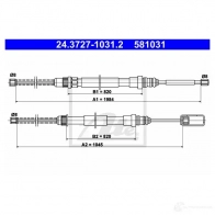 Трос ручника, стояночного тормоза ATE 24372710312 LPQ2I 5810 31 61740