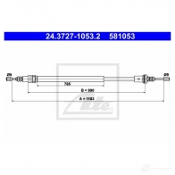 Трос ручника, стояночного тормоза ATE 24372710532 58105 3 Renault Laguna (K56) 1 Универсал 2.2 dT (K569) 113 л.с. 1996 – 2001 DQKV99E