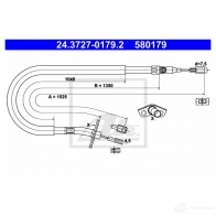 Трос ручника, стояночного тормоза ATE 580 179 GU2UK 61292 24372701792 - Изображение 2