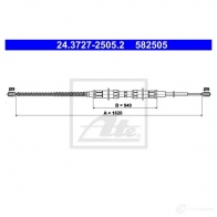Трос ручника, стояночного тормоза ATE 58 2505 Skoda Octavia MGAHAU 24372725052