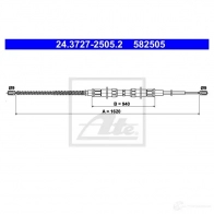 Трос ручника, стояночного тормоза ATE 58 2505 61989 MGAHAU 24372725052