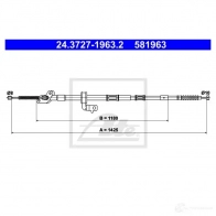 Трос ручника, стояночного тормоза ATE 60UO2 24372719632 Toyota RAV4 581 963