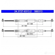 Трос ручника, стояночного тормоза ATE 24372703132 78R8W 580 313 61362