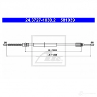 Трос ручника, стояночного тормоза ATE Renault Twingo YL6J1 5 81039 24372710392