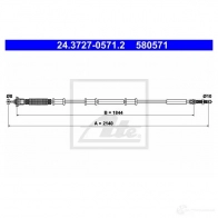 Трос ручника, стояночного тормоза ATE 24372705712 1N2UBPE Fiat Doblo (119, 223) 1 Минивэн 1.9 JTD (223AxE1A) 100 л.с. 2001 – 2025 58 0571