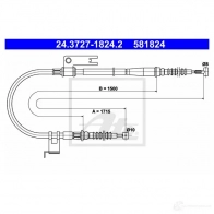Трос ручника, стояночного тормоза ATE FSW88 581 824 61893 24372718242