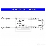 Трос ручника, стояночного тормоза ATE 61644 5TXK3 5807 70 24372707702