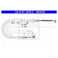 Трос ручника, стояночного тормоза ATE Renault Clio 3 (BR, KR) 2005 – 2012 24372710782 58107 8 5F9U52