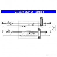 Трос ручника, стояночного тормоза ATE 24372706512 BFGD3R Ford Focus 1 Хэтчбек 1.8 16V BiFuel 115 л.с. 2002 – 2004 580 651
