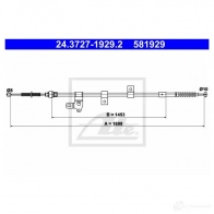 Трос ручника, стояночного тормоза ATE TRBOYF 24372719292 61926 5 81929