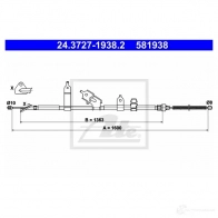 Трос ручника, стояночного тормоза ATE KIZLKQ 24372719382 5819 38 Toyota Yaris (XP90) 2 Хэтчбек 1.3 3 VVT i (NSP90) 100 л.с. 2008 – 2025