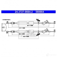Трос ручника, стояночного тормоза ATE Ford Focus 2 Хэтчбек 1.4 80 л.с. 2004 – 2012 5 80664 24372706642 Q9LVZF