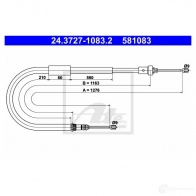 Трос ручника, стояночного тормоза ATE 24372710832 5 81083 Renault Modus (FJP0) 1 Хэтчбек 1.5 dCi (FP0F. JP0F) 86 л.с. 2004 – 2025 JHU9SPC