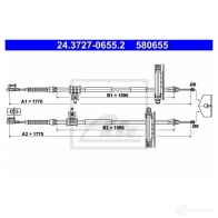 Трос ручника, стояночного тормоза ATE 24372706552 5806 55 Ford Focus 1 Хэтчбек 1.8 16V BiFuel 115 л.с. 2002 – 2004 PO8WCQZ