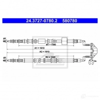Трос ручника, стояночного тормоза ATE 61652 0070UZ 24372707802 58 0780 - Изображение 2