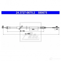 Трос ручника, стояночного тормоза ATE 24372706752 5 80675 Ford Maverick EAASAUE