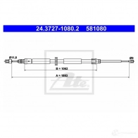 Трос ручника, стояночного тормоза ATE 5810 80 HHGL6O5 24372710802 Renault Megane (DZ) 3 Купе 1.2 TCe (DZ16) 132 л.с. 2013 – 2025