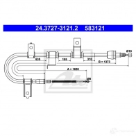 Трос ручника, стояночного тормоза ATE Hyundai Getz (TB) 1 Хэтчбек 1.1 67 л.с. 2005 – 2009 58312 1 M27MZ71 24372731212
