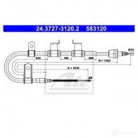 Трос ручника, стояночного тормоза ATE 583 120 Hyundai Getz (TB) 1 Хэтчбек 1.1 67 л.с. 2005 – 2009 QG1M7JR 24372731202