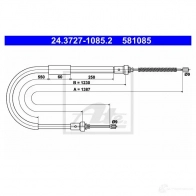 Трос ручника, стояночного тормоза ATE 1VT0KRA 5810 85 Renault Modus (FJP0) 1 Хэтчбек 1.5 dCi (FP0F. JP0F) 86 л.с. 2004 – 2025 24372710852