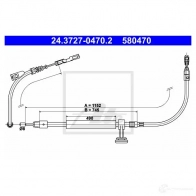 Трос ручника, стояночного тормоза ATE 5804 70 Mercedes C-Class (S204) 3 Универсал 6.2 C 63 AMG (2077) 487 л.с. 2012 – 2014 EDK2D 24372704702