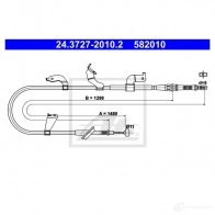 Трос ручника, стояночного тормоза ATE 24372720102 58201 0 UZPNGAT Suzuki Swift