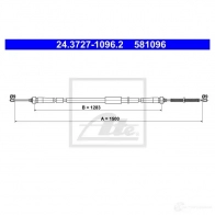 Трос ручника, стояночного тормоза ATE 1424266534 QIQVKH 24372710962 58109 6
