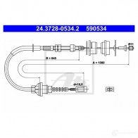 Трос сцепления ATE 5905 34 JMDRB 24372805342 Fiat Ducato (230) 1 Фургон 2.0 JTD 84 л.с. 2001 – 2002