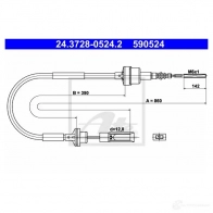 Трос сцепления ATE 62120 24372805242 59 0524 LENM6Q