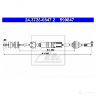 Трос сцепления ATE 24372808472 59084 7 XYQRK Peugeot 406 1 (8B) Седан 2.0 16V 132 л.с. 1995 – 2004