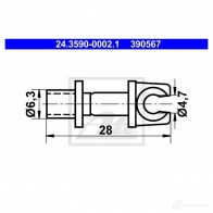 Держатель тормозных трубок ATE 24359000021 39056 7 M4V6X 61164 - Изображение 5