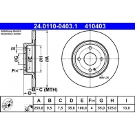 Тормозной диск ATE 24.0110-0403.1 Mazda MX-5 (ND) 4 2015 – 2020 5WZ RGQW