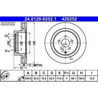 Тормозной диск ATE 1440103256 UFAJ 4 24.0120-0252.1