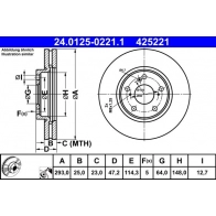 Тормозной диск ATE 24.0125-0221.1 1440103267 5NGQ 73V