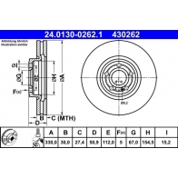 Тормозной диск ATE 24.0130-0262.1 F 7FO0M 1440103278