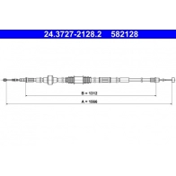 Тросик, cтояночный тормоз ATE Mitsubishi Outlander 2 (CW) Кроссовер 2.4 (CW5W) 170 л.с. 2006 – 2012 BZ9E0C 6 24.3727-2128.2