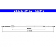 Тросик, cтояночный тормоз ATE JSC H1T 24.3727-3415.2 Seat Leon (5F1) 3 Хэтчбек 2.0 Cupra R 310 л.с. 2017 – 2024