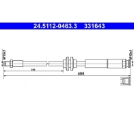 Тормозной шланг ATE 24.5112-0463.3 Opel Corsa (E) 5 Хэтчбек 1.4 (08. 68) 75 л.с. 2014 – 2025 FMB 02