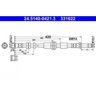 Тормозной шланг ATE Audi A7 (4GA, F) 1 Спортбек 2.0 Tfsi 252 л.с. 2014 – 2018 4 7I1L3 24.5140-0421.3