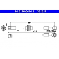 Тормозной шланг ATE B9 QF14 Opel Zafira (C) 3 Минивэн 1.6 CDTI (75) 136 л.с. 2013 – 2024 24.5176-0414.3